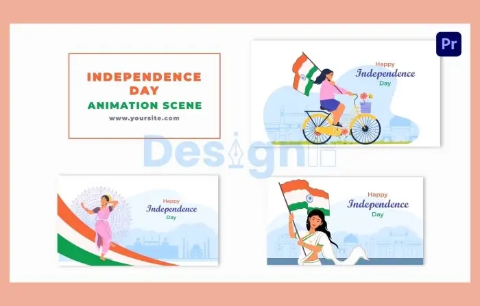 15th August Indian Independence Day Character Animation Scene