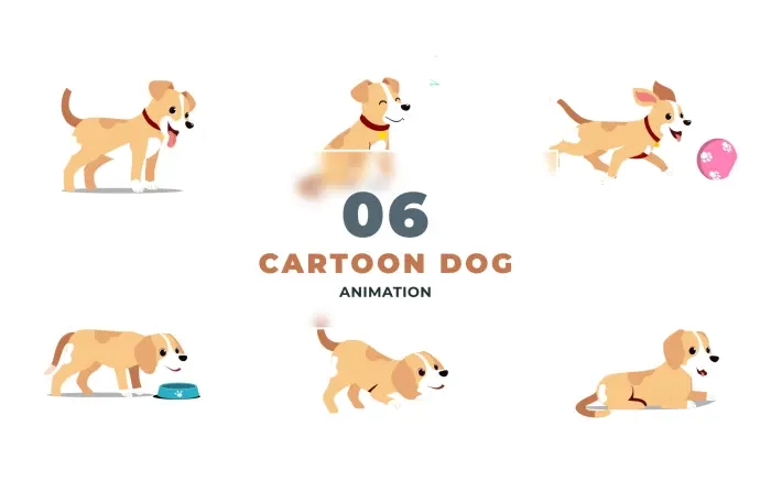 2D Animated Cartoon Dog Template