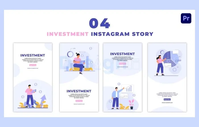 2D Character Analyzing Investment Instagram Story