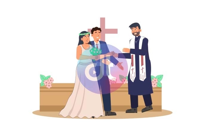 2D Character Animation Scene Western Wedding