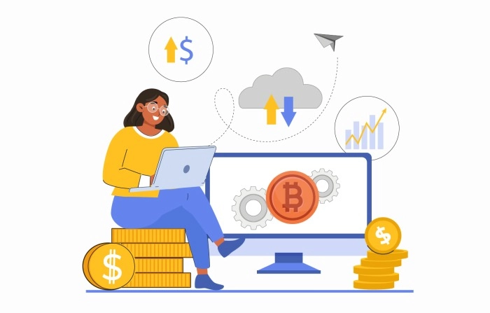 2D Character Illustration Of Cryptocurrency
