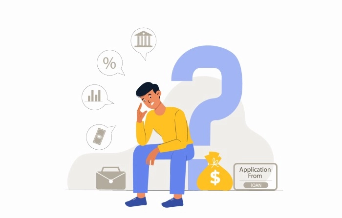 2D Flat Character Illustration Of Loan Operation