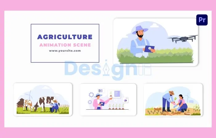 2D Vector Smart Farming Animation Scene