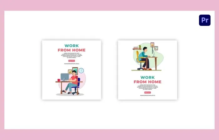 2D Work From Home Instagram Post