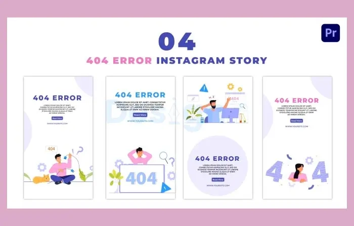 404 Error Facing Premium Vector Instagram Story