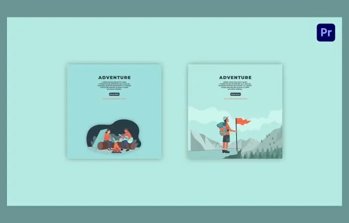 Adventure Flat Character Animation Instagram Post