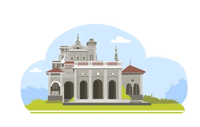 Aga Khan Palace Vector Illustration