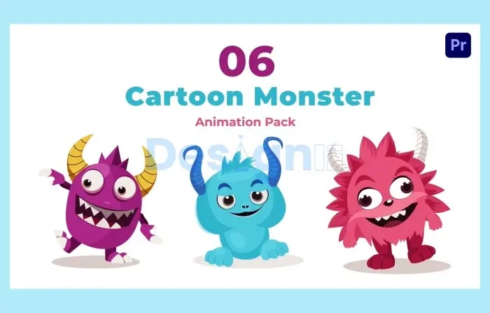 Animated Cartoon Monsters Template
