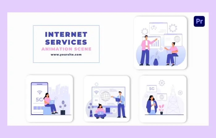 Animated Character Internet Services Scene