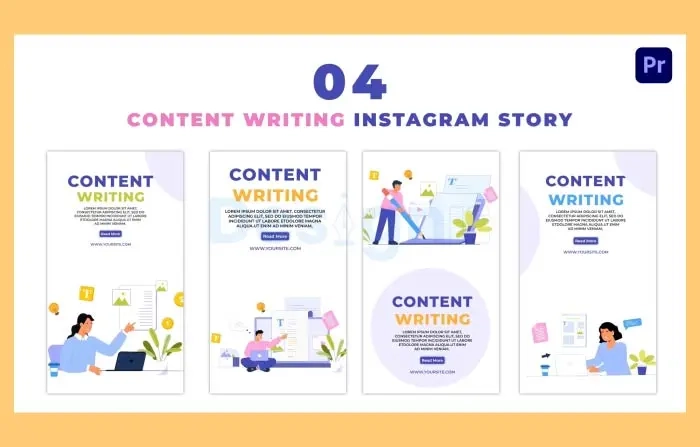 Animated Content Writer Flat Character Instagram Story