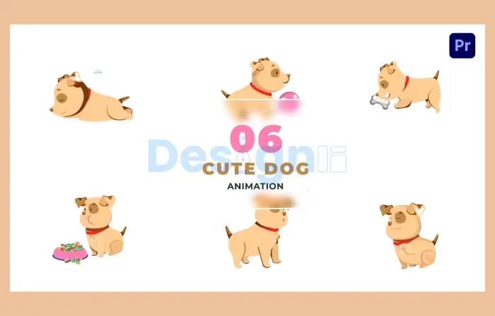 Animated Dog Scene Featuring Diverse Cute Activities