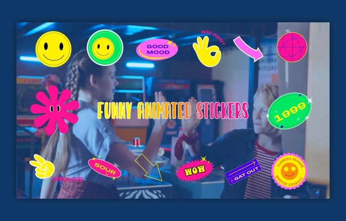 Animated Funny Stickers Element Pack After Effects Template