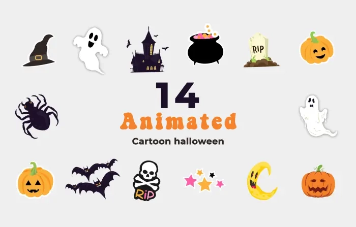 Animated Halloween Vector Elements Pack
