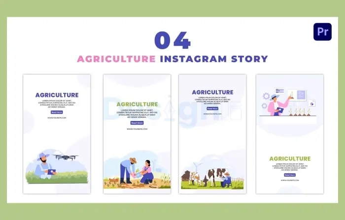 Animated Hi Tech Agriculture 2D Flat Characters Instagram Story