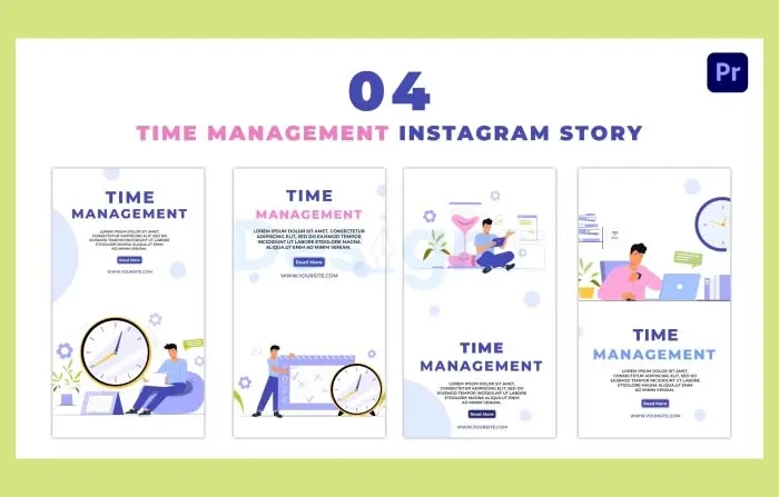 Animated Office Employee Time Management Instagram Story