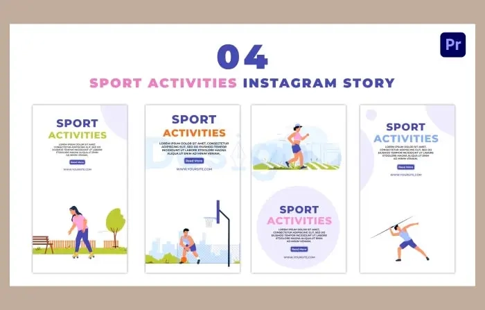 Animated Sports Activities Flat Character Instagram Story