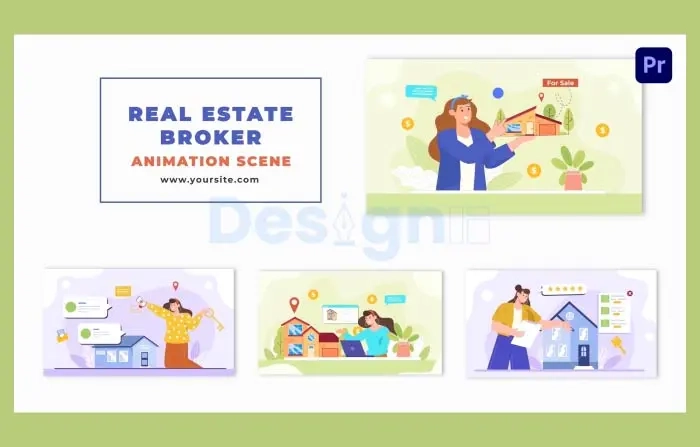 Animated Vector Real Estate Broker Character