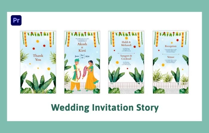 Animated Wedding Invitation Instagram Story Premiere Pro Template