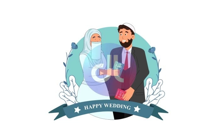 Arabic And Islamic Wedding Vector Animation Scene
