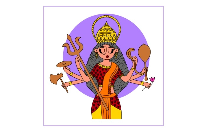 Artistic Depictions Of Goddess Durga For Ashtami Festivities image