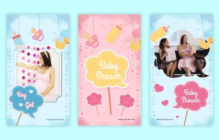 Baby Shower Instagram Story After Effects Template
