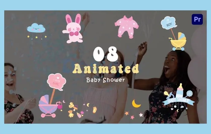 Baby Shower Vector Design Elements Animation