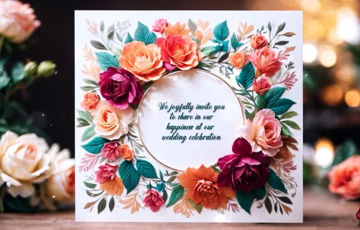 Beautiful 3D Floral Frame Wedding Invitation Slideshow