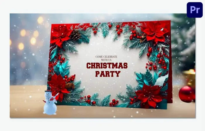 Beautiful 3D Christmas Party Celebration Invitation Slideshow