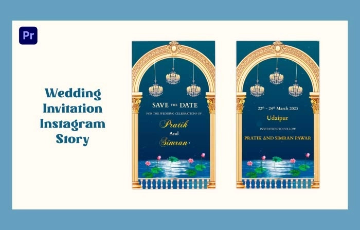 Beautiful Animated Wedding Invitation Instagram Story Premiere Pro Template