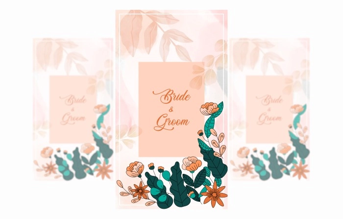Beautiful Floral Wedding Invitation Illustration image