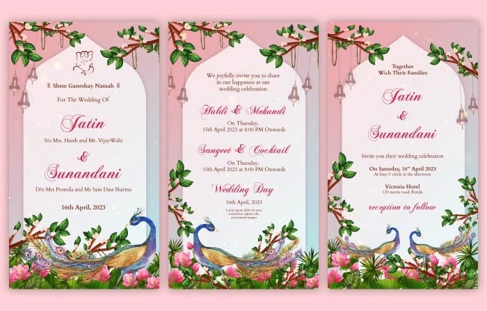 Beautiful Floral Wedding Invitation Instagram Story After Effects Template