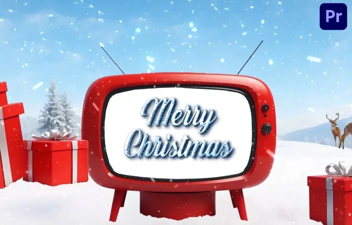 Beautiful Snowy Themed Christmas Wishes 3D Design Video Display