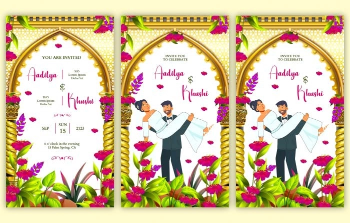 Beautiful Wedding Invitation With Floral Touch Instagram Story After Effects Template