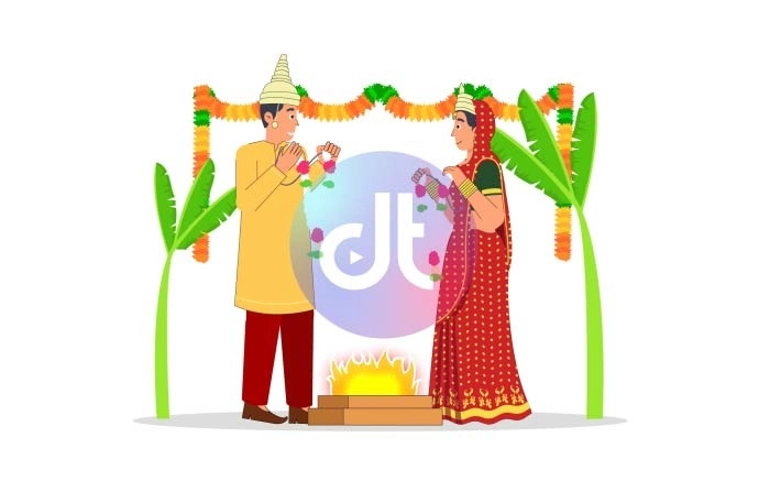 Bengali Wedding Vector Animation Scene
