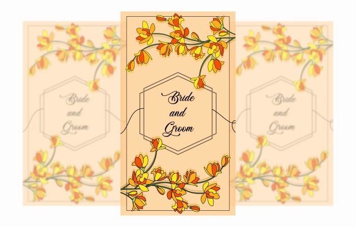 Best Floral Wedding Invitation Illustration image