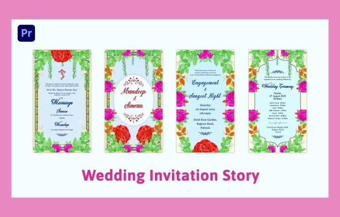 Best Floral Wedding Invitation Instagram Story Premiere Pro Template