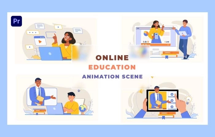 Best Online Education Animation Scene Premiere Pro Template