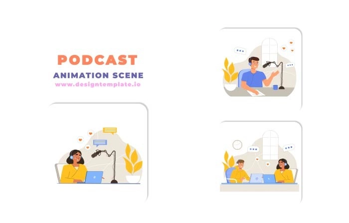 Best Podcast Animation Scene After Effects Template