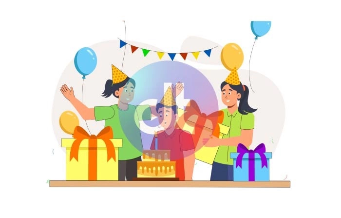 Birthday Celebration Party Animation Scene
