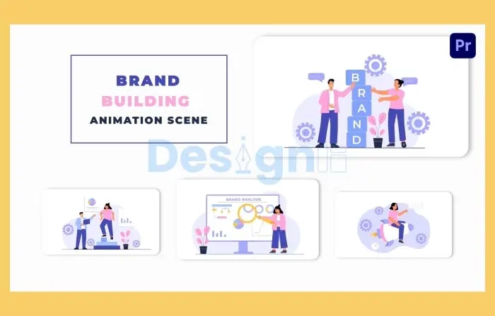 Brand Building Flat Character Animation Scene