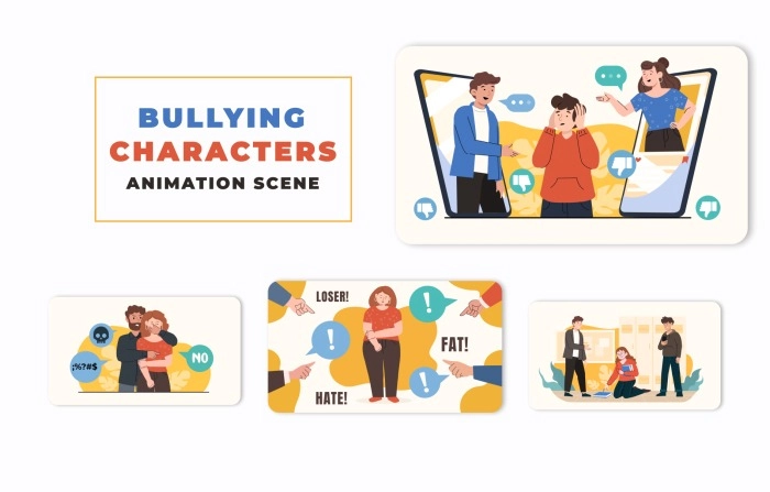 Bullying Animation Scene After Effects Template