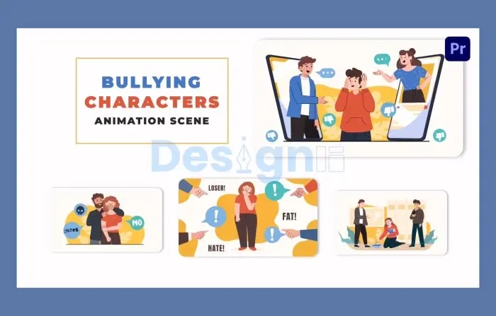 Bullying Flat Character Animation