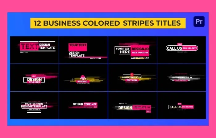 Business Colored Strips Titles