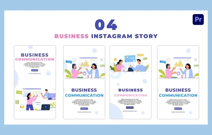 Business Communication Flat Vector Instagram Story