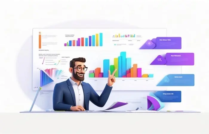 Business Data Transforming into Infographics 3D Illustration