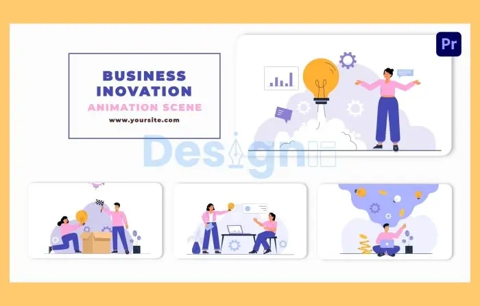 Business Innovation Flat Character Animation Scene