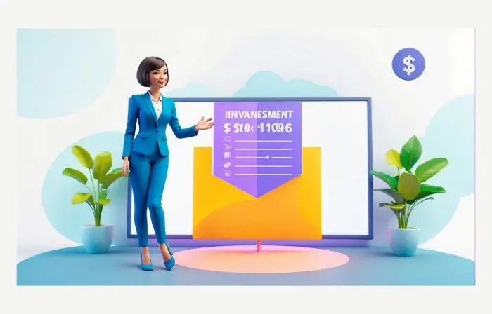 Businesswoman Wealth Management 3D Character Illustration image