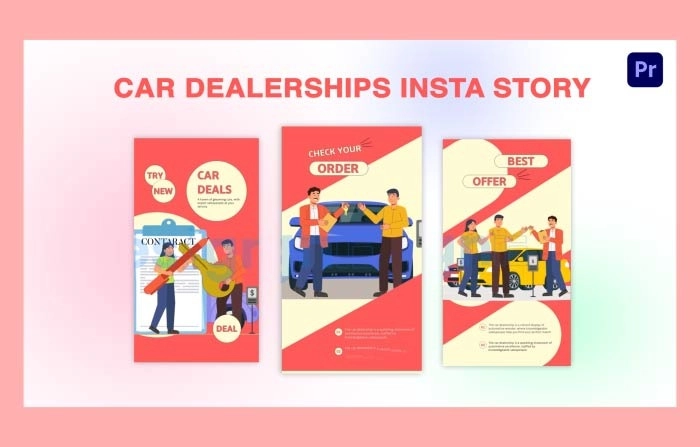 Flat Character Car Dealerships Instagram Story