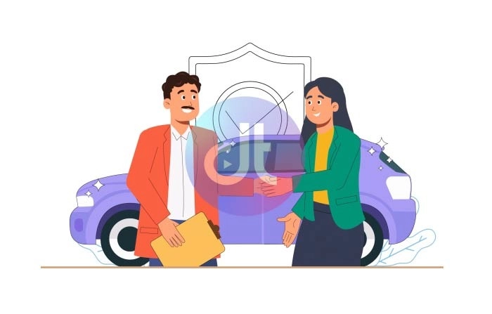 Car Insurance Character Animation Scene