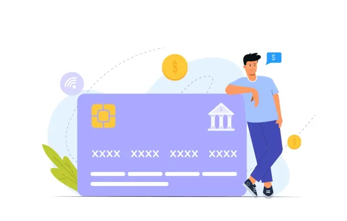 Card Payment Flat Style Design Illustration image